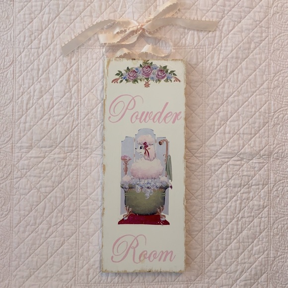 Handmade Powder Room Wooden Sign